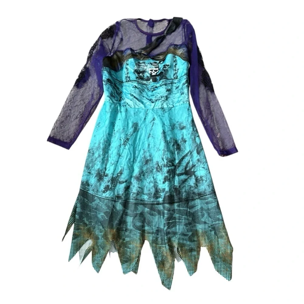 Disney Descendants 2 Costume Dress XL 14-16 Purple Blue Pirate Halloween